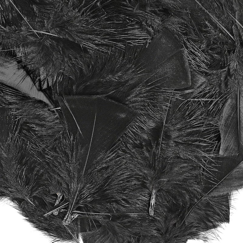 Soarer Black Turkey Feathers - 300pcs 3-5inch Feathers for Kindergarten DIY Crafts,Wedding Home Party Decorations,Dream Catcher Supplies(Black) - Image 1
